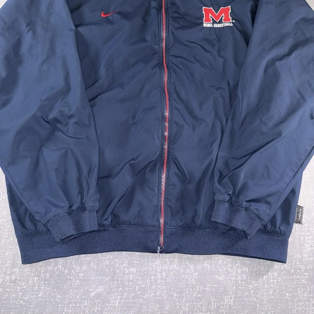 Ole Miss Rebels Jacket Mens XL Blue NCAA Basketball Nike Clima-FIT Full Zip